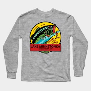 Vintage Style Lake Minnetonka Minnesota Decal Long Sleeve T-Shirt